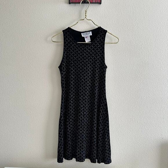 vintage Le Belle black metallic sparkle sleeveless mini dress - Picture 9 of 11